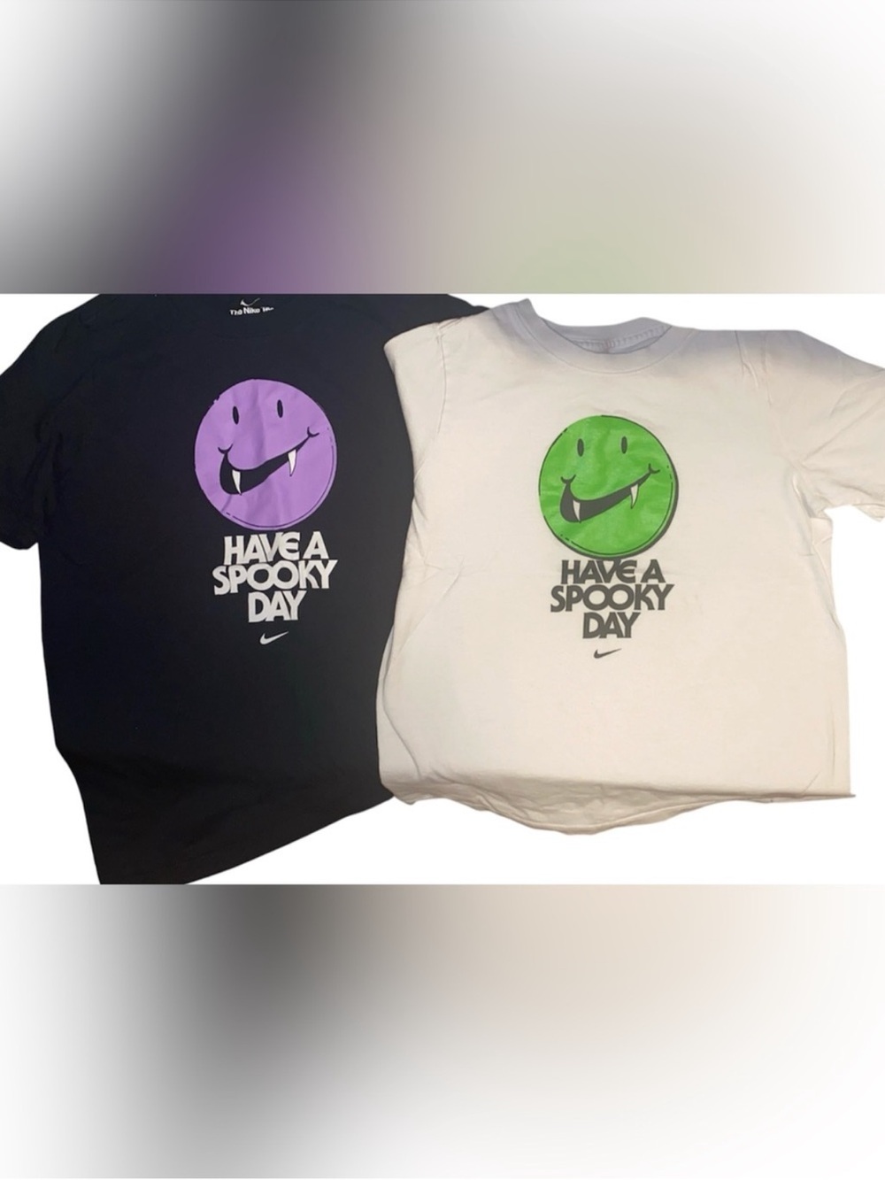 Nike Kids "Have A Spooky Day" Graphic Tee - Black & White! Boys Medium or size 8